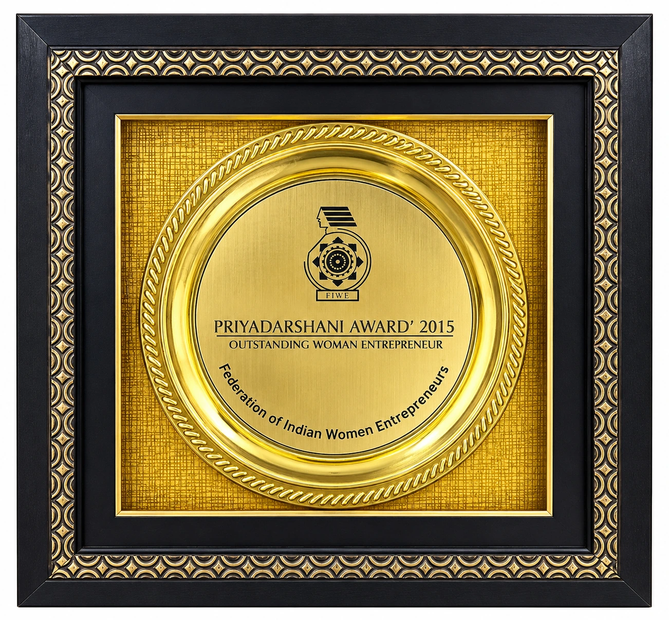 Ornate Golden Priyadarshani Award Plaque